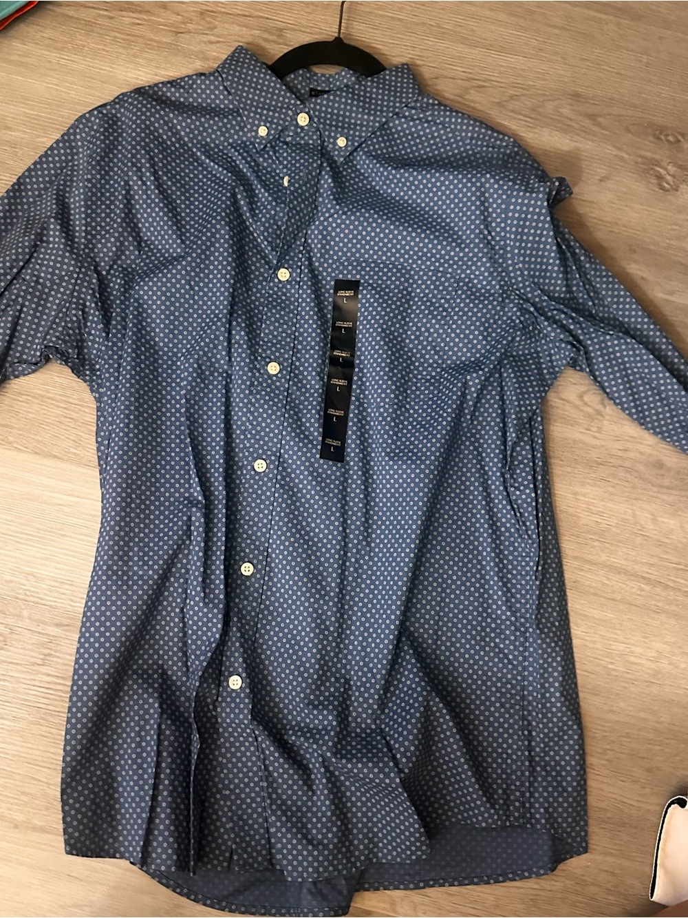 Banana Republic Navy Blue Dot-Print Button-Down Shirt